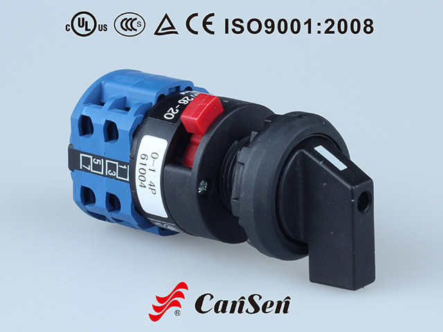 ROTARY CAM SWITCH, Main Switch LW26-20 0-1 4P Single Hole Mount without panel